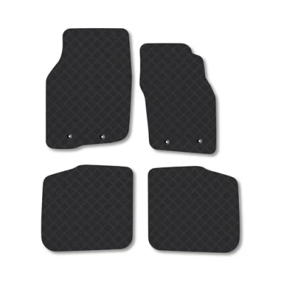 Image of Rubber Car Mats Compatible with Volvo V40 (1996 2004) Tailored Fit Floor Set Accessory Black Custom 4 Pieces Clips Anti Slip Backing, Heavy Duty &amp; Waterproof