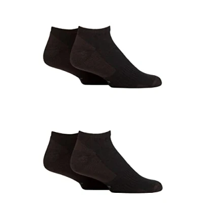 Image of Mens 4 Pair Jeep Cushioned Sports Trainer Socks Black 6 11