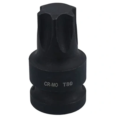 Image of T80 1/2in Drive Male Torx Star Impacted Impact Shallow Stubby Socket