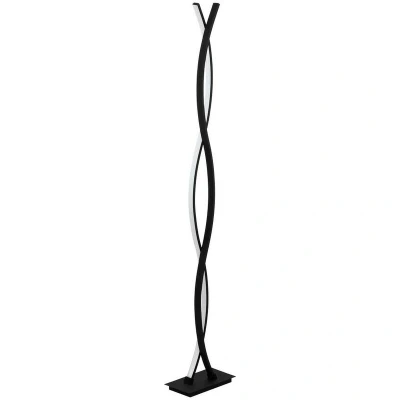 Image of Eglo LED Floor lamp Lasana 3, 2 Flames lamp, Made of Steel, Aluminium and Plastic, Living Room in Black, White, with Step Switch, Warm White