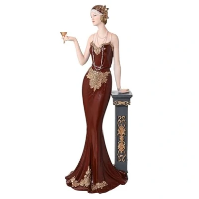 Image of MAISONICA Broadway Belles Collectable Figurine Ornament Dark Berry Red on Post Lola Standing