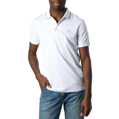 Image of Armani Exchange Men&#039;s 8nzf70 Polo Shirt, White (White 1100), Small