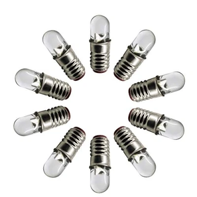 Image of Ruiandsion E5 LED Bulb 6V White E5.5 Screw Base Upgrade for Modle Train Lights(Pack of 10)