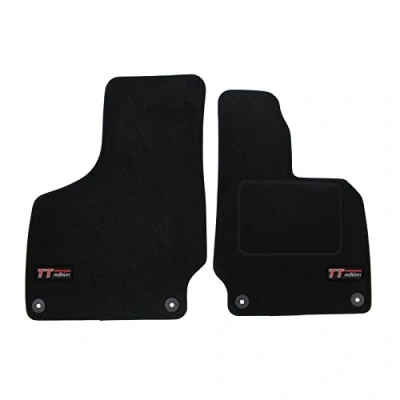 Image of Logo Tailored Black floor Car Mats for TT 2006 2014 2pcs
