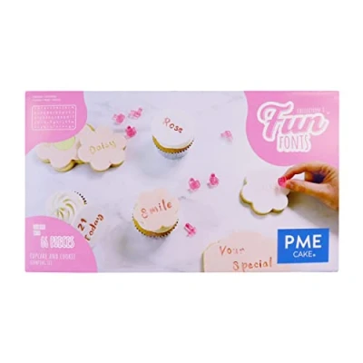 Image of PME FF60 Fun Fonts Cupcake and Cookie Stamping Set for Cake Design, 66 Pieces, Collection 3, Plastic