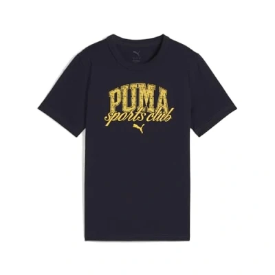 Image of Puma Class Graphic TEE Unisex Print Tshirt for kids, Size: 12y (11 12y), New navy