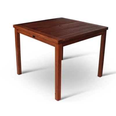 Image of BrackenStyle Devon 4 Person 90cm Square Hardwood Garden Table Wooden Outdoor Patio Dining Commercial Standard