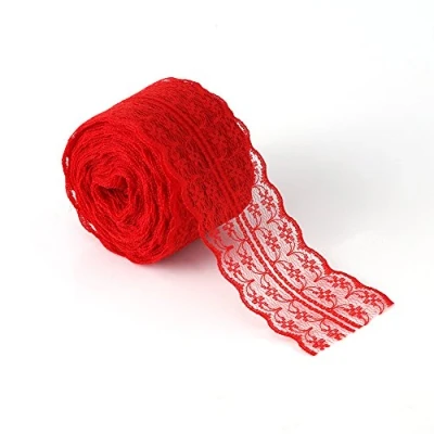 Image of Walfront NArrowhead Lace Fabric Ribbon T10 m 4.5 cm Wide for DIY Crafts Rot