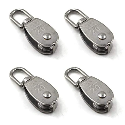 Image of M20 Wire Rope Single Pulley Block 304 Stainless Steel Roller Bearing Pack Of 4 Loading:75KG