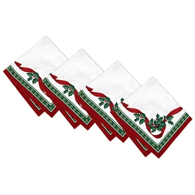 Image of Elrene Home Fashions Villeroy &amp; Boch Toy&#039;s Delight Christmas Napkins, Holiday Dinner 17 Inches x Inches, Set of 4