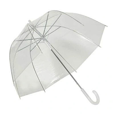 Image of Sanjo Clear Dome Long Umbrella with Matching Tip and Crook Handle, 85 cm
