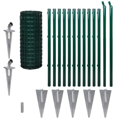 Image of vidaXL Euro Fence Steel 25x1.0 m Green