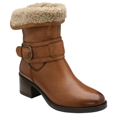 Image of Lotus Osmond Tan Leather Faux fur Collar ankle Boots (UK Footwear Size System, Adult, Women, Numeric, Medium, 7)