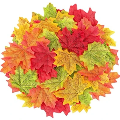 Image of Best Artificial Autumn Loose Maple Leaves (Mixed, Pack of 400)