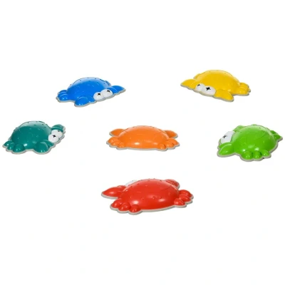 Image of ZONEKIZ Stepping Stones Kids, 6PCs Crab Designed Balance River with TPE Anti Slip Edge, Indoor Outdoor Sensory Toy, Obstacle Courses, Stackable