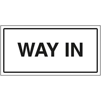 Image of V Safety Way In Sign 300x150mm Self Adhesive Vinyl