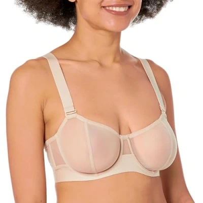 Image of DKNY Women&#039;s Sheers Convertible Strapless Bra, Cashmere, 36B