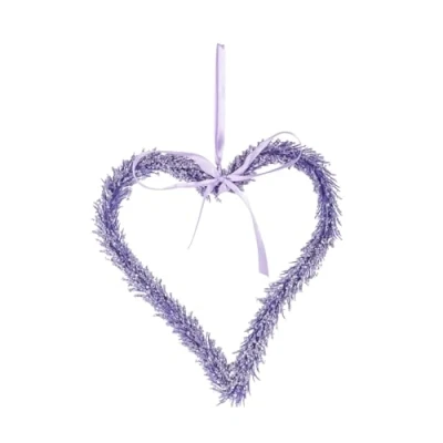 Image of HEITMANN DECO Rice, Purple Heart Wreath, ca. 19 x 21 2 cm