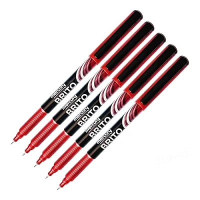 Image of MERCURY DBrite Fineliner Pens, RED, Ultra Fine Point (0.3mm), Pack of 5, Everyday Use, Writing and School Supplies, Line Width, Office Home