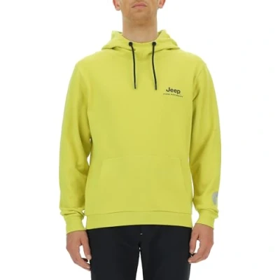 Image of JEEP O102929 I002 XP MAN HOODED SWEATSHIRT Sideways X Large Back Vertical Print W/Pouch Pocket JX23A Celery L