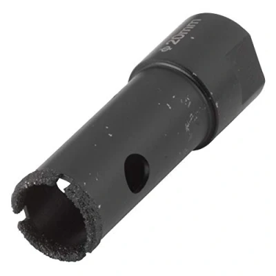 Image of wolfcraft “Ceramic Diamond Coated Annular Bit, For Angle Grinders, Ø 20 mm I 5941000 installing bathroom fittings and cable bushings in tiles or glazed