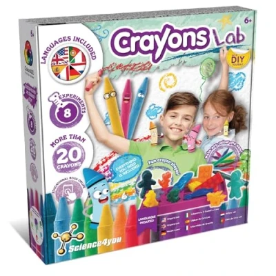 Image of Science4you Make Your own Wax Crayons for Kids Age 6+ More 20 Pencils with Fun Shapes: Paint Sticks, Dinosaur, Unicorn, Creative &amp; Colouring Educational Kit, Gift Boys Girls 6 7 8 9+