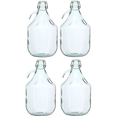 Image of 4x 5L Ambrosia Italy Carboy Complete with Swing Stopper Bottle Glass Balloons Wine Bar Free Delivery