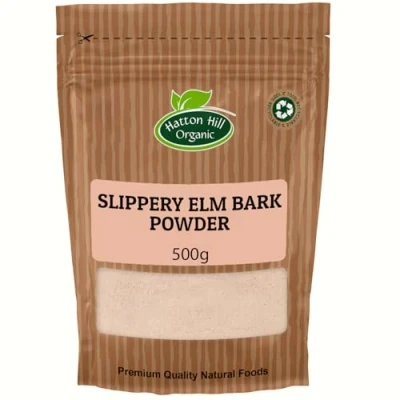 Image of Slippery Elm Bark Powder 500g by Hatton Hill Eases Discomfort, Soothes Digestion &amp; Upset Stomach, Helps Soothe The Throat and Coughing,