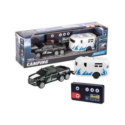 Image of Revell Control 23566 Mini Remote Car With Camper, Precise 2.4 GHz Control, 1:64 Scale, 14cm in length