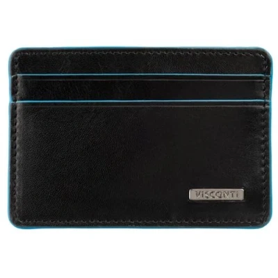 Image of VISCONTI Alps Collection Trento Leather Card Holder RFID Blocking ALP90 Black