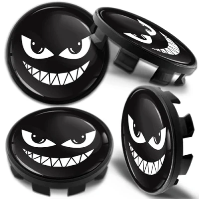 Image of Biomar Labs 4 x 68mm Wheel Centre Alloy Hub Center Caps Compatible with BMW 36136783536 Hubcaps Black CB 65