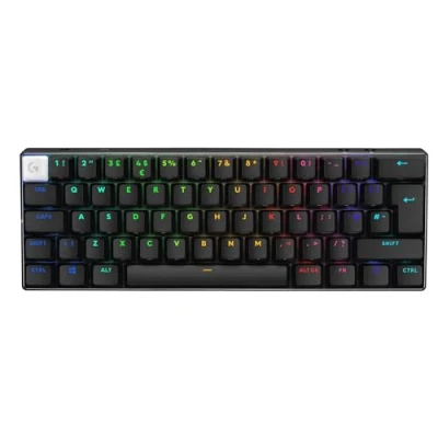 Image of Logitech G PRO X 60 LIGHTSPEED Wireless Gaming Keyboard, Ultra Compact TKL 60% Mechanical LIGHTSYNC RGB, Dual Shot PBT Keycaps, GX Optical Tactile Switches, Windows PC, UK English Black