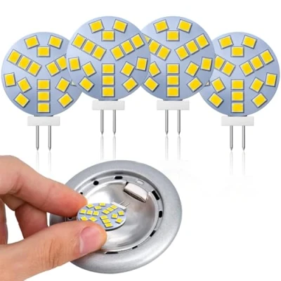 Image of Lamptobe G4 LED Bulbs Daylight White, 2W Equivalent to 20W Halogen, Bi Pin Base, AC/DC 12V, 4000K, 120 Wide Angle, 220 LM, Recessed Lighting, Track Non Dimmable, 4 Pack