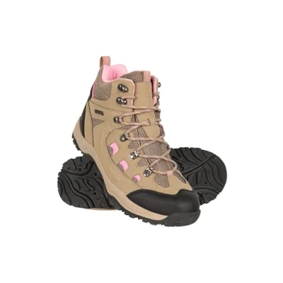 Image of Mountain Warehouse Adventurer Womens Boots Waterproof Rain Boots, Synthetic &amp; Textile Walking Shoes For Spring Summer, Hiking Trekking Beige Adult Shoe Size 5.5