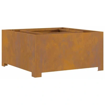 Image of vidaXL Fire Pit Square 80x80x40 cm Weathering Steel