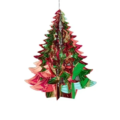 Image of Foil Ceiling Decorations Christmas 2 Tone 30cm Bell Decoration (Red/Green)