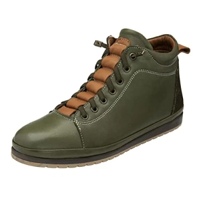 Image of Lotus Frida Womens Khaki Tan Leather Ankle Boot Size 4 UK Green