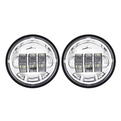Image of SKUNTUGUANG 2 PCS 4.5 inch 30W LED Fog Projector Auxiliary Headlights Motorcycle Passing Light Lamp for (Chrome)