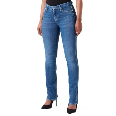 Image of 7 For All Mankind Women&#039;s Kimmie Straight SliIllSat Jeans, Mid Blue, 2