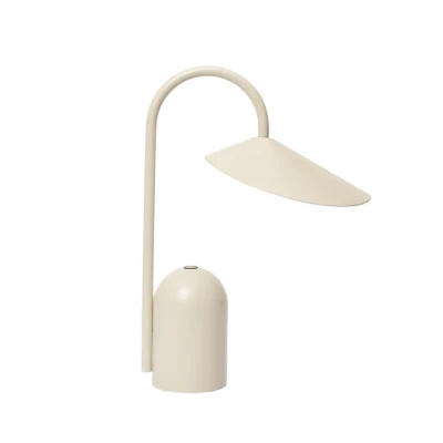 Image of ferm LIVING LED table lamp Arum, beige, dimmable, IP44