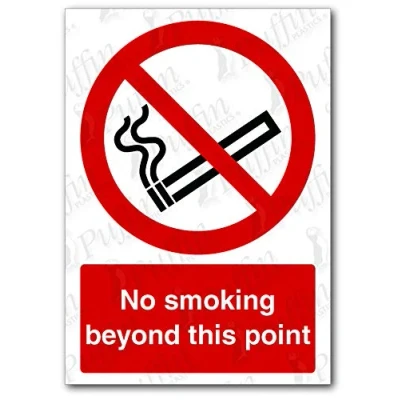Image of No Smoking Beyond This Point Sign (Self Adhesive, A5)