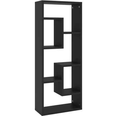Image of vidaXL Wall Shelf Black 36x16x90 cm Engineered Wood