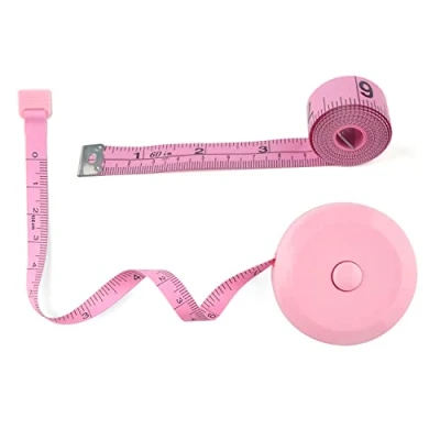 Image of WINTAPE 2PCS Measuring Tape for Body,Soft Measure Body Sewing Fabric Tailor Cloth Craft Measurement Tape，60 Inch/1.5M Pink Retractable Dual Sided Set (Pink)