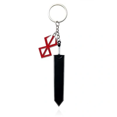 Image of CuNto Berserk Behelit Keyring, Zinc Alloy Key Chain with Blood Red Pendant, Adjustable, Unisex Adults, Officially Licensed Anime Merchandise