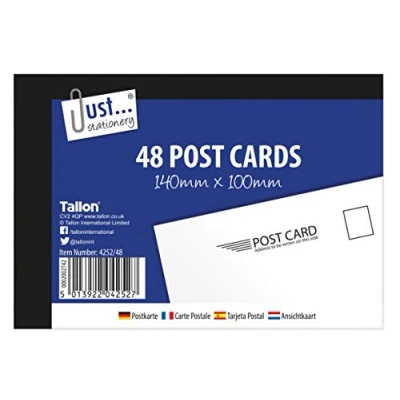 Image of Tallon Just Stationery Post Card (Pack of 48), White black, 140x100mm