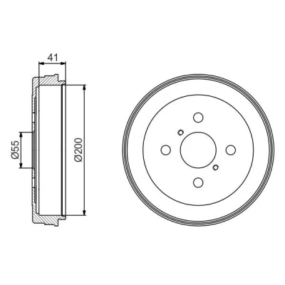Image of 424310D010 Brake Drum BOSCH 0 986 477 199 233mm Rear Axle TOYOTA: Yaris I Hatchback