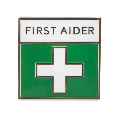 Image of RELIANCE MEDICAL 5205 Metal First Aider Badge For Recognizing Qualified Employees With The Most Recent Graphical Symbols And Locking Brooch Pin Fastener, 2.5 Cm X (Pack Of 10)