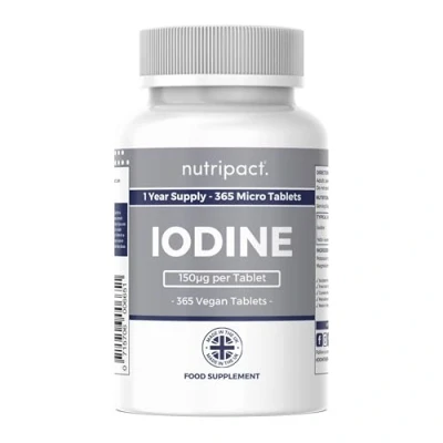 Image of Iodine Supplement 150mcg Tablets 180 Vegan 6 Month Supply Source of from Potassium Iodide Suitable for Vegans UK Made