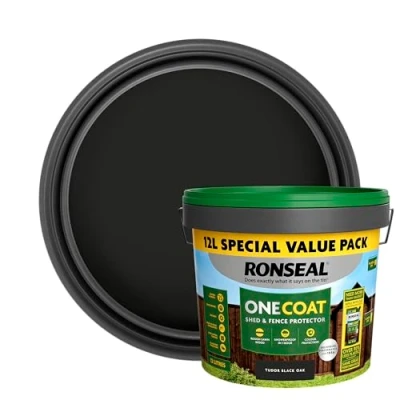 Image of Ronseal One Coat Shed and Fence ProtectorTudor Black Oak 12L