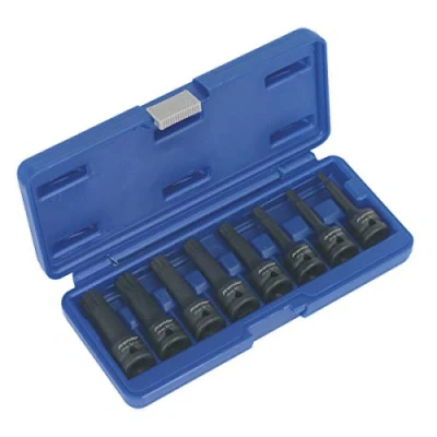 Image of Sealey Premier Impact Spline Socket Bit Set 8pc 1/2&quot;Sq Drive